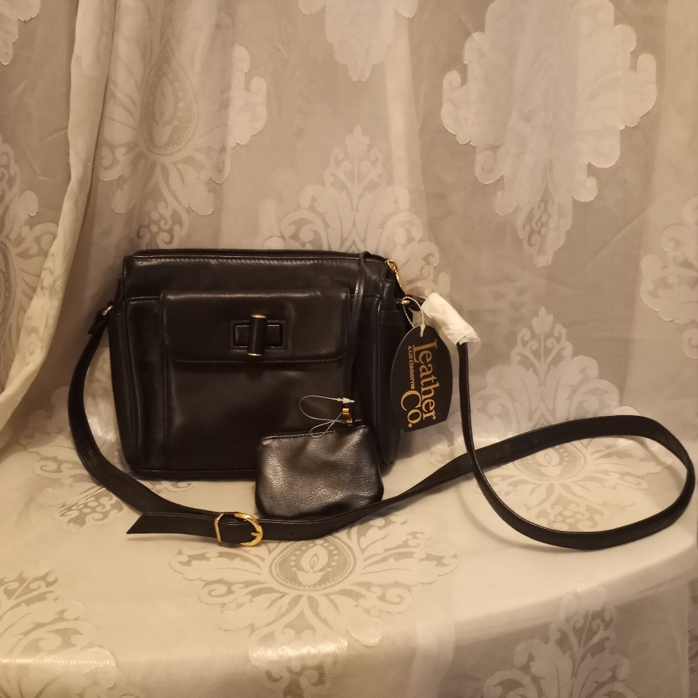 Liz Claiborne Black Leather Crossbody Bag